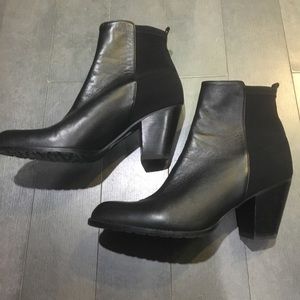 Stuart Weitzman leather and neoprene booties